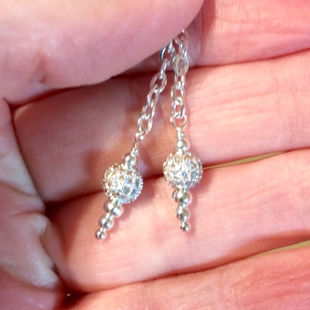 Silver Pave crystal earrings
